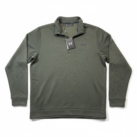 Under Armour Other - NWT UA Storm Fleece Green Mens L Loose Fit Cold Gear 1/4 Zip Sweater